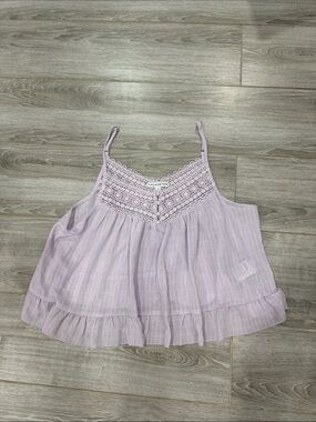 And Now This Crochet Yoke Lavender Tank Top XL Junior